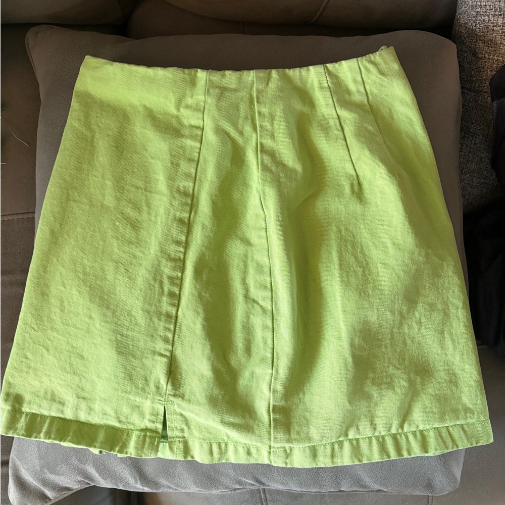 J Galt Lime Green A-Line Mini Skirt
